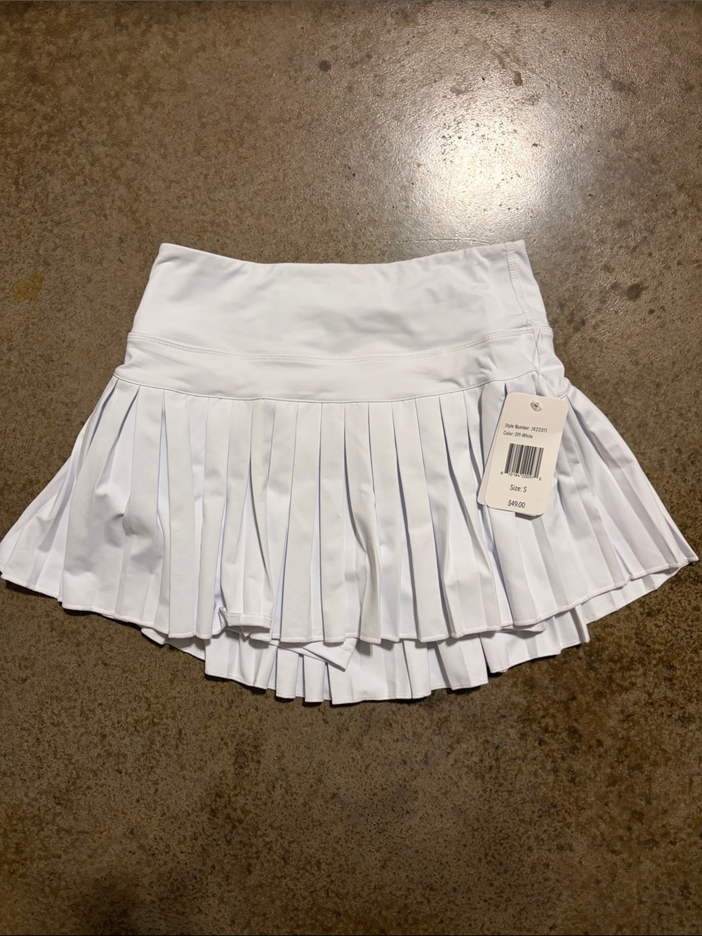 Women's White Pleated Skater Skirt - Athletic Circle Style